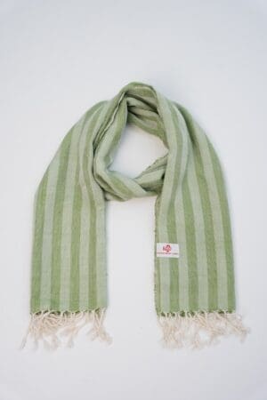 Echarpe foulard coton Krama du Cambodge Kratie vert