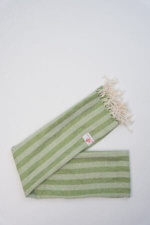 Echarpe foulard coton Krama du Cambodge Kratie vert