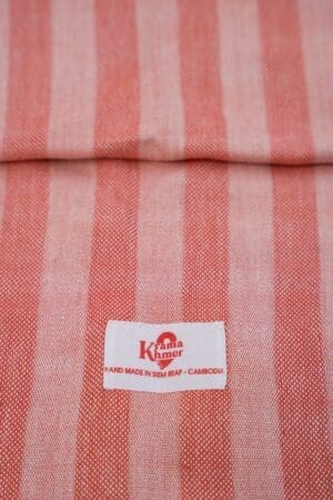 Echarpe foulard coton Krama du Cambodge Peam rose