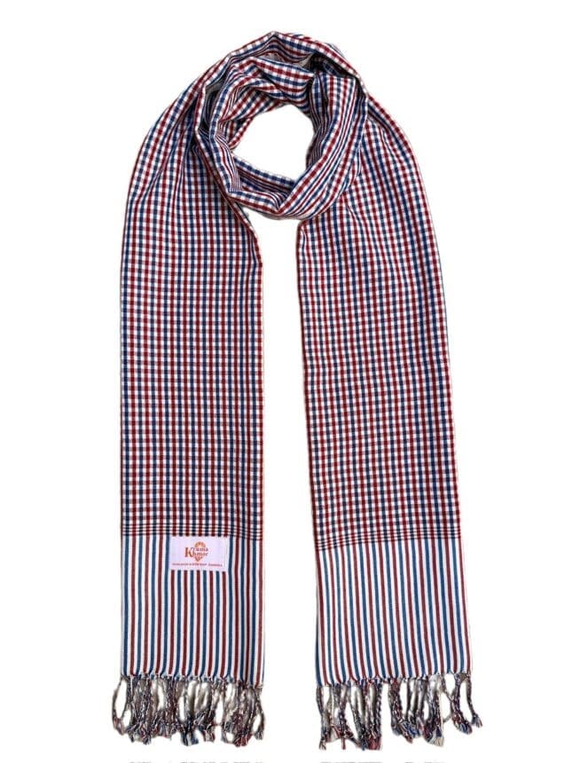 Cotton scarf headscarf Krama from Cambodia Phnompenh red