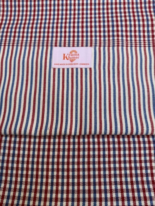 Cotton scarf headscarf Krama from Cambodia Phnompenh red