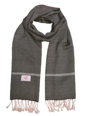 Echarpe foulard coton Krama du Cambodge Bacha noir XL 55x200 cm