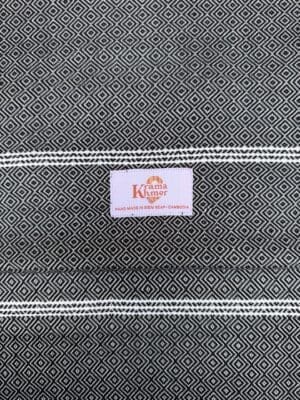 Echarpe foulard coton Krama du Cambodge Bacha noir XL 55x200 cm