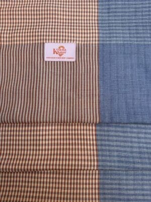 Cotton scarf headscarf Krama from Cambodia Battambang orange and light blue XL 58x200 cm