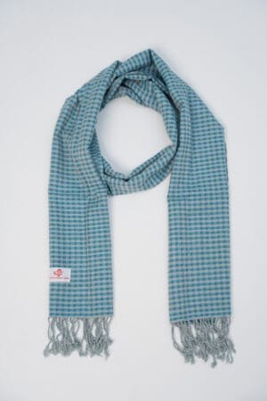 Cotton scarf headscarf Krama from Cambodia Kang sky blue