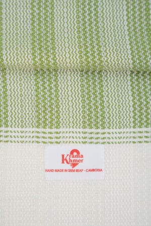 Echarpe foulard coton du Cambodge Krama Orkurn Vert