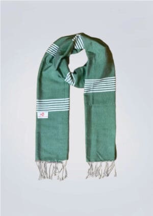 Echarpe foulard coton Krama du Cambodge Baitong vert