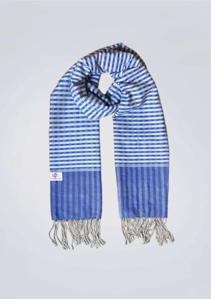 Cambodian krama scarf KHEEW blue