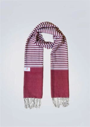 Echarpe foulard coton Krama du Cambodge Krohom rouge