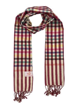 Cotton scarf headscarf Krama from Cambodia Sokha multicolour XL 48x200 cm