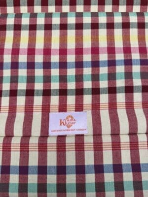 Echarpe foulard coton Krama du Cambodge Sokha multicolore XL 48x200 cm