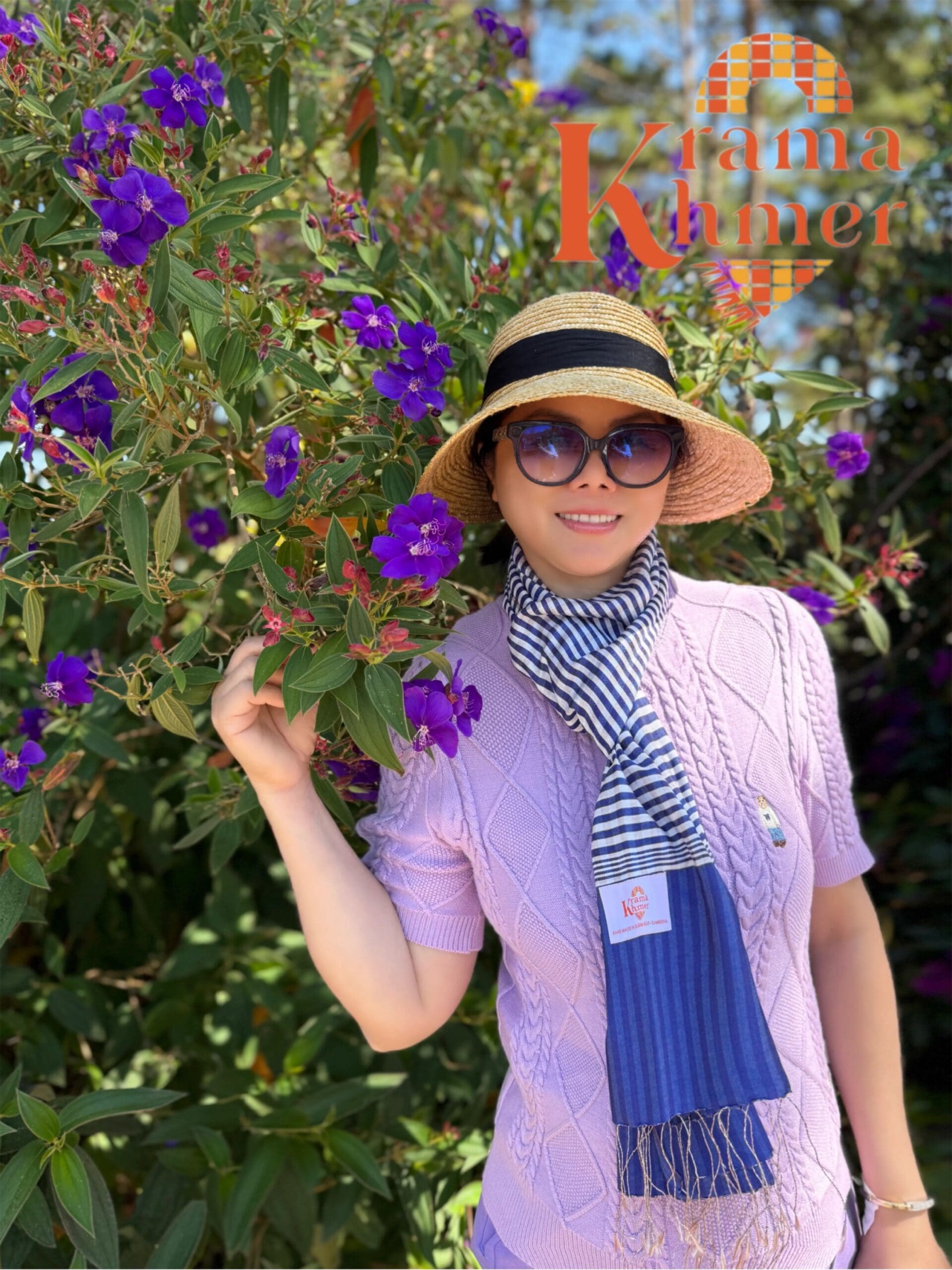 Hieu with krama khmer Rumduol silk cotton