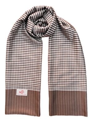 Krama striped brown and white scarf